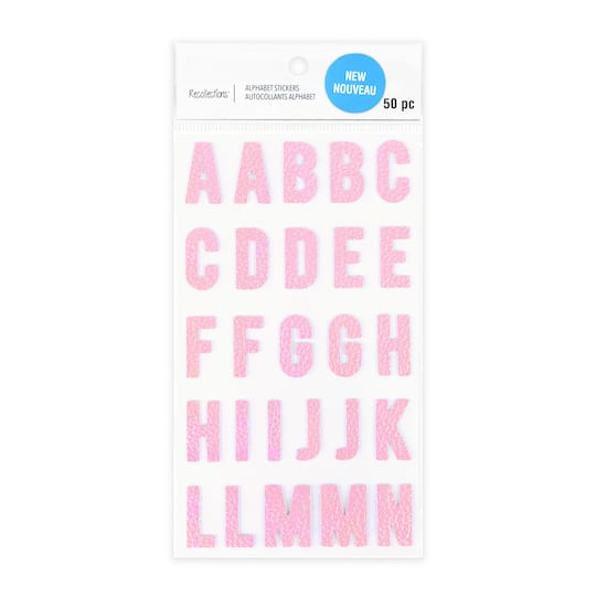 Pink Iridescent Fabric Alphabet Stickers by Recollections&#x2122;